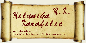 Milunika Karafilić vizit kartica